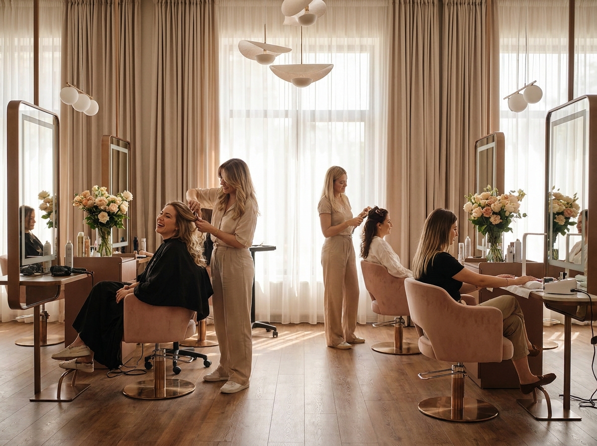 Ambient calm și natural în salonul Paper Style – detaliu zonă așteptare